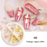 Art 3D Metal Butterfly Mixed Rose Gold Charms Nail
