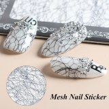 3D Mesh Nail Art Sticker Gold Silver Lace Hollow Net Line Nail