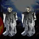 100cm High Creepy Cloak Skeleton Face Halloween Hanging Death Supplies