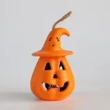 Halloween Pumpkin Ghost Lantern Terror LED Lamp Hanging Scary Candle Light 0112