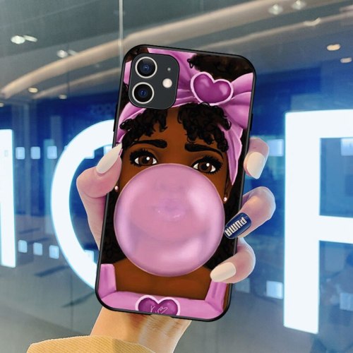 Black Girl Art Melanin Poppin Black Matte Phone Case