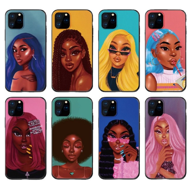 Cartoon Painting Gentle Girls Matte Soft TPU Mobile Phone Case
