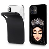 Muslim Girl Pattern Black Matte Phone Case
