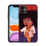 Poppin Melanin Black Girl Aba Fashion Soft Bumper Phone Case For Iphone 12