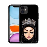 Muslim Girl Pattern Black Matte Phone Case