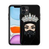 Muslim Girl Pattern Black Matte Phone Case