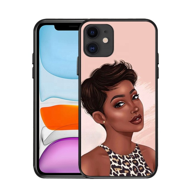 Poppin Melanin Black Girl Aba Fashion Soft Bumper Phone Case For Iphone 12