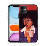 Poppin Melanin Black Girl Aba Fashion Soft Bumper Phone Case For Iphone 12