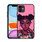 Poppin Melanin Black Girl Aba Fashion Soft Bumper Phone Case For Iphone 12