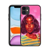 Poppin Melanin Black Girl Aba Fashion Soft Bumper Phone Case For Iphone 12