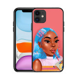 Poppin Melanin Black Girl Aba Fashion Soft Bumper Phone Case For Iphone 12
