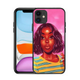 Poppin Melanin Black Girl Aba Fashion Soft Bumper Phone Case For Iphone 12
