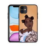 Poppin Melanin Black Girl Aba Fashion Soft Bumper Phone Case For Iphone 12