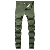 Fashion Jeans High Street Pure Black Slim Small Foot Elastic Pants