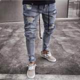 Long Pencil Ripped Slim Blue Denim Pant Pants