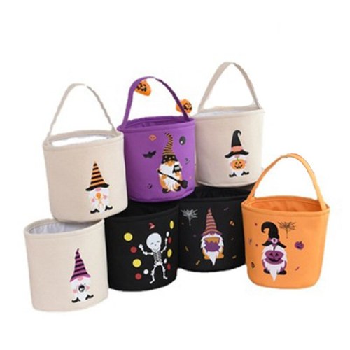 Halloween Tote Candy Storage Basket Spiders Bucket Handbags WSJZ-2106KF-WL