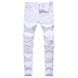 Fashion Jeans High Street Pure Black Slim Small Foot Elastic Pants
