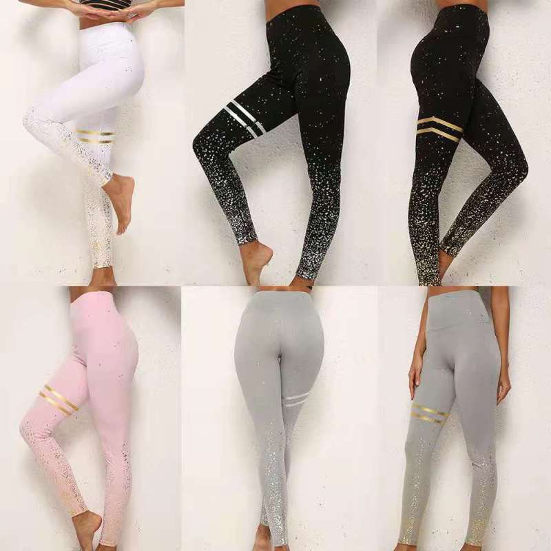Women Gold Print Yoga Pant Pants 800819
