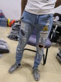 Summer Autumn Men's Jeans Fashion Ripped Pants 200617