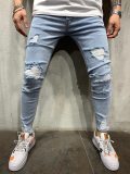 Spring Men's Slim Jeans Feet Scratched Pant Pants 92738