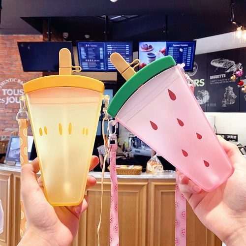 Summer Plastic Straw Cute Ice Cream Cups
