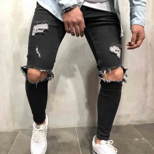 Fashion Hip Hop Men Jeans Knee Pant Pants
