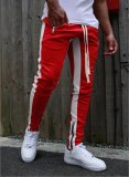 Men Side Stripe Fashion Hip Hop Zipper Pocket Pants 19CK0314