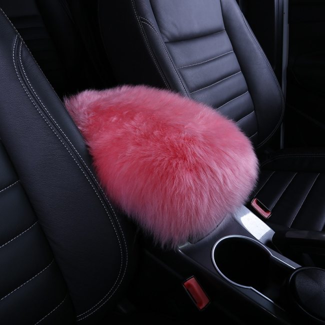 Universal Real Fur Plush Sheepskin Center Console Cover