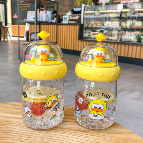 Cute Cartoon Little Yellow Duck Landscape Plastic Cups