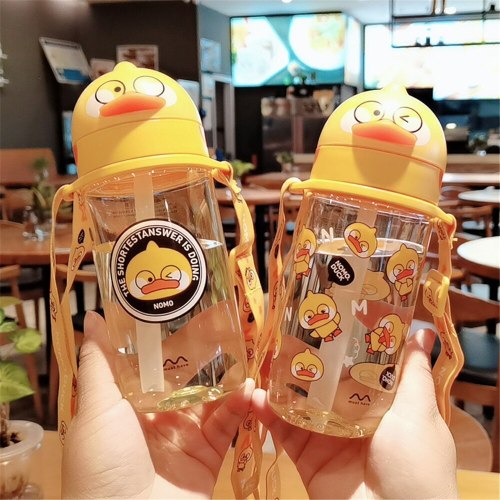 430ml Kids Girls Chirldren Women Duck Plastic Cartoon Water Cups