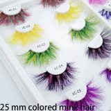 1Pair Colored 25mm Long Natural Makeup Mink Fake EyeLashes