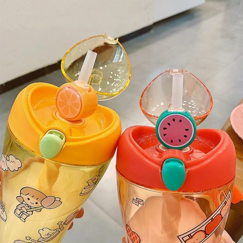 Kid Student Cute Plastic Stirring Fruit Color Cartoon Girl Sticker Creative Cups