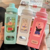 School Water Cups For Kids Transparent Adult Square Plastic Water Bottle