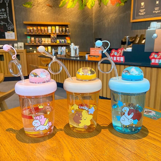 Cartoon Cute Creative Student Fruit Turn Plastic Summer Children's Cups