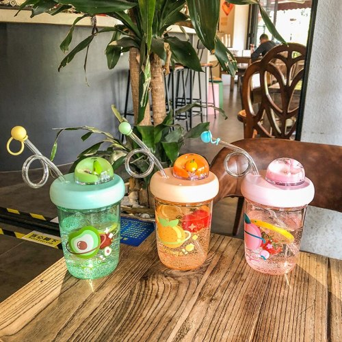 Cartoon Cute Creative Student Fruit Turn Plastic Summer Children's Cups