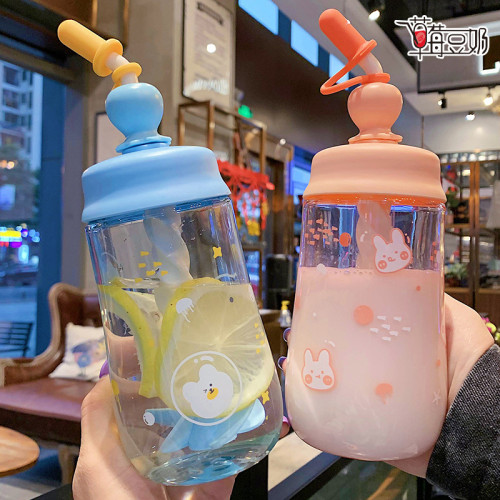 Fashion Cartoon Transparent Portable Cute Cups
