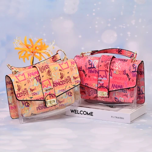 Graffiti Ladies Translucent Shoulder Bag Wallet Large Capacity Messenger Bags PS-805364