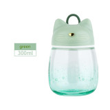 Easy to Carry Cartoon Transparent Portable Cute Mini Kitten Belly Water Glass Cups