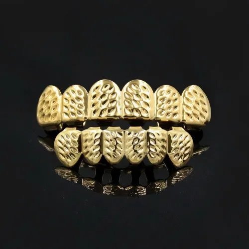 Hip Hop Gold Teeth Upper And Bottom Grills Dental Socket BES0023-12