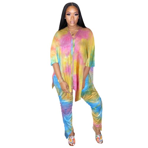 Women Summer Tie Dye V Neck Bodysuits Bodysuit Outfit Outfits TP2101-23