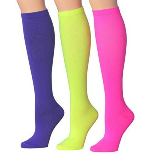 Men Women Candy Color Nylon Long Knee High Stockings