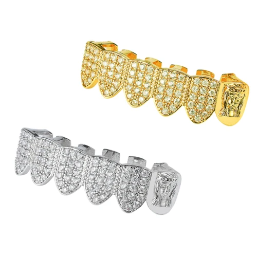 Hip Hop Fang TeethGrillz Micro Pave Cubic Zircon Tooth Socket BESYT094105