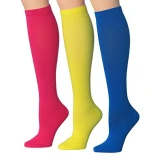 Men Women Candy Color Nylon Long Knee High Stockings