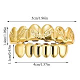 Teeth Decor Hip Hop Gold Color Top & Bottom Punk Teeth Socket