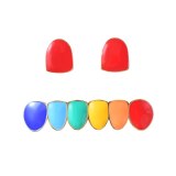 Rainbow Hiphop Gold and Silver New Punk Round Single Tooth Socket