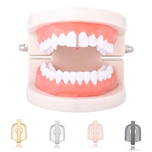 Hip Hop Gold Teeth Grillz Top & Bottom Grills Dental Mouth Punk Tooth Socket