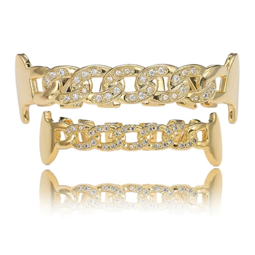 Hip Hop Cubic Zircon Hollow Out Tooth Socket