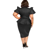 Sexy V-Neck Short Sleeve Office Dresses D106273