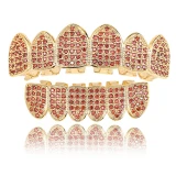 Full Orange Color Cubic Zircon Mouth Punk Tooth Socket BESYT08091