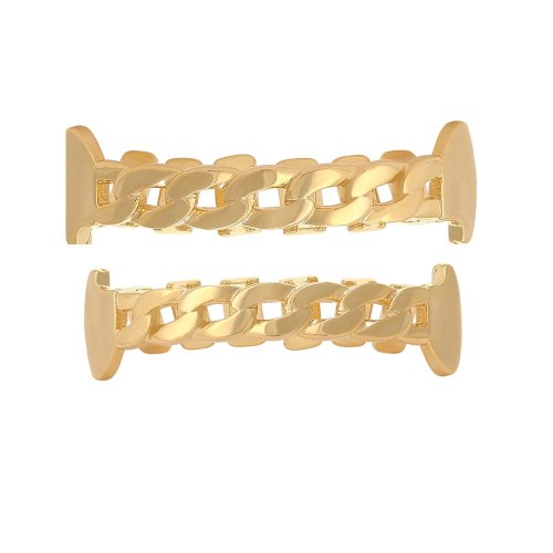 Hip Hop Gold Color Cuban Chain Tooth Socket BESYT08596